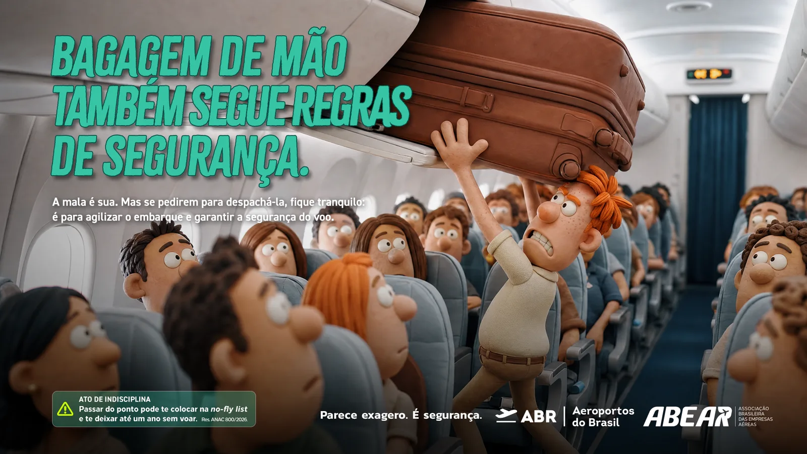 Peça bagagem da campanha Parece exagero. É segurança.