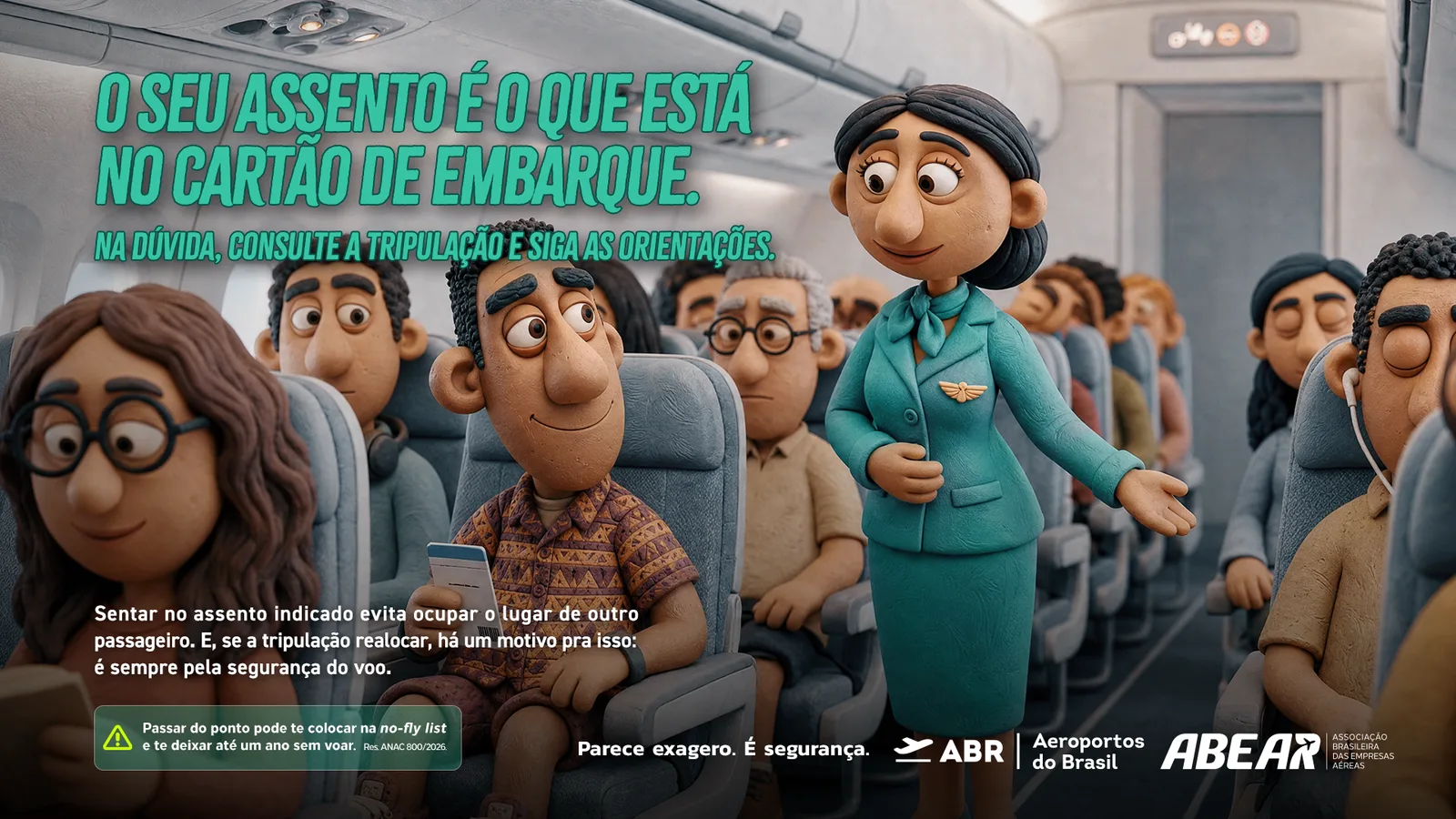 Peça assento da campanha Parece exagero. É segurança.