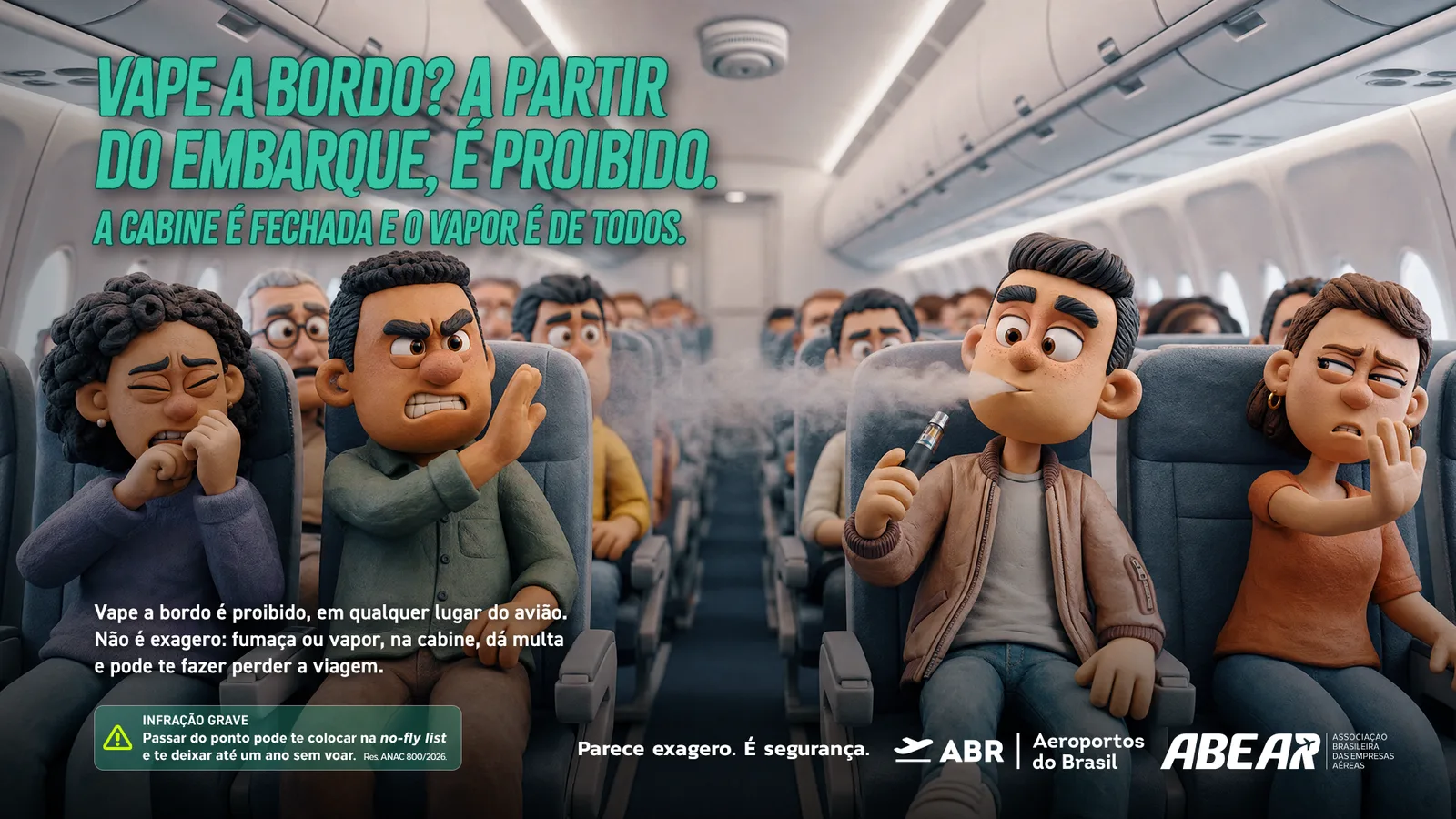 Peça vape da campanha Parece exagero. É segurança.