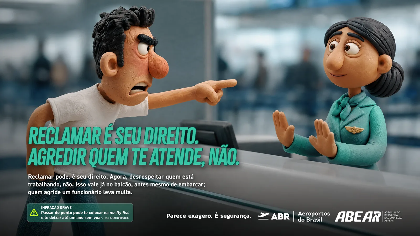 Peça balcão da campanha Parece exagero. É segurança.