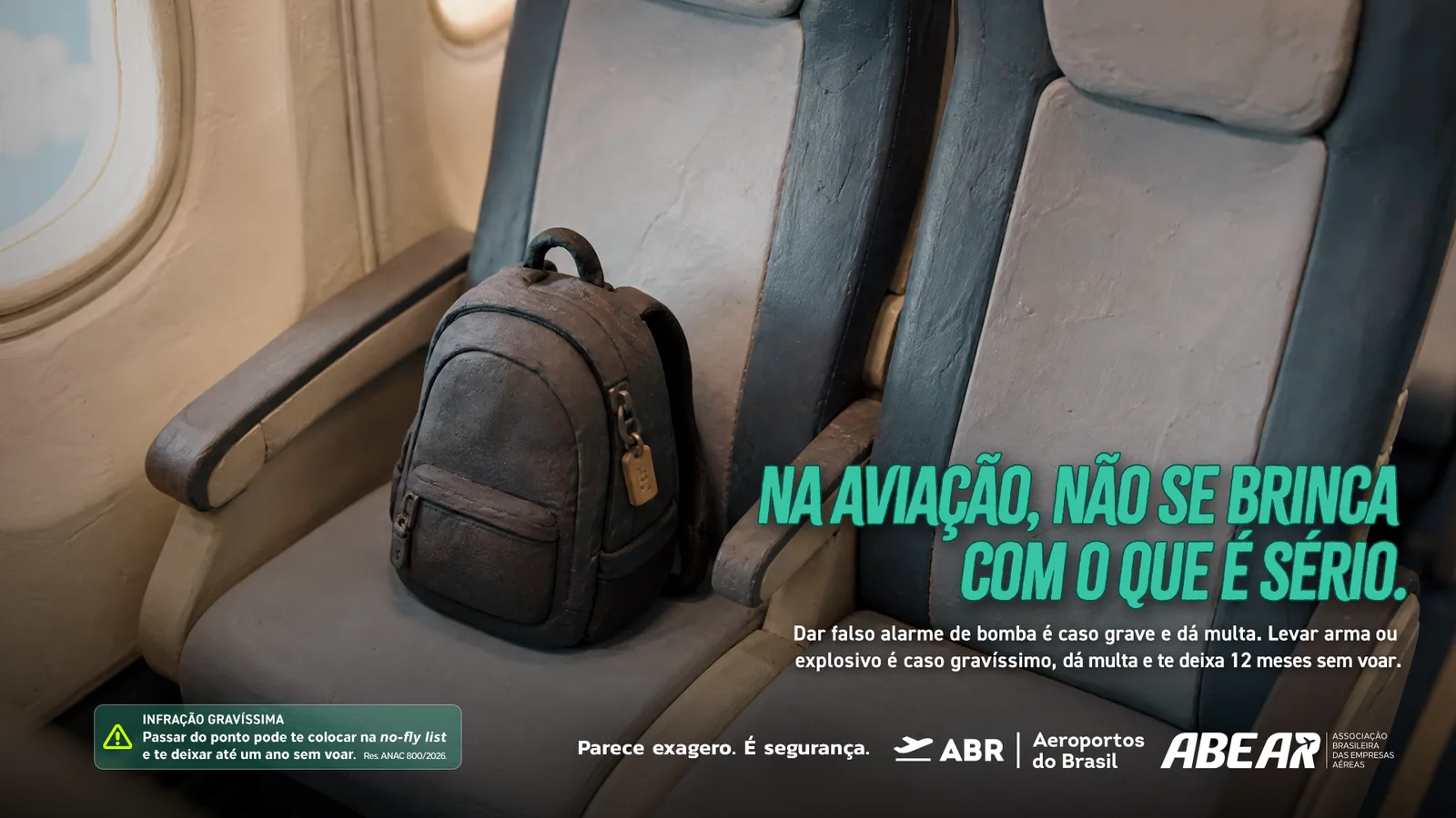 Peça mochila da campanha Parece exagero. É segurança.