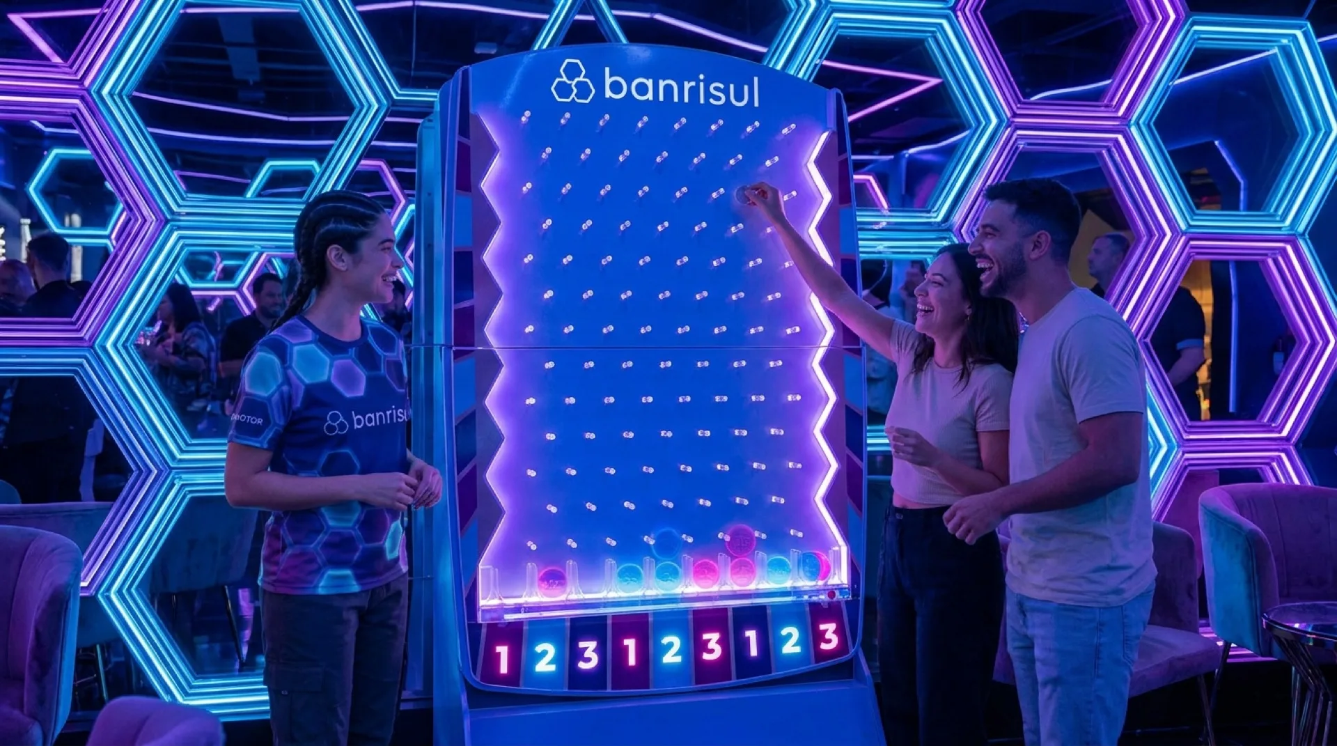 Plinko do Favo, painel de jogo com células hexagonais