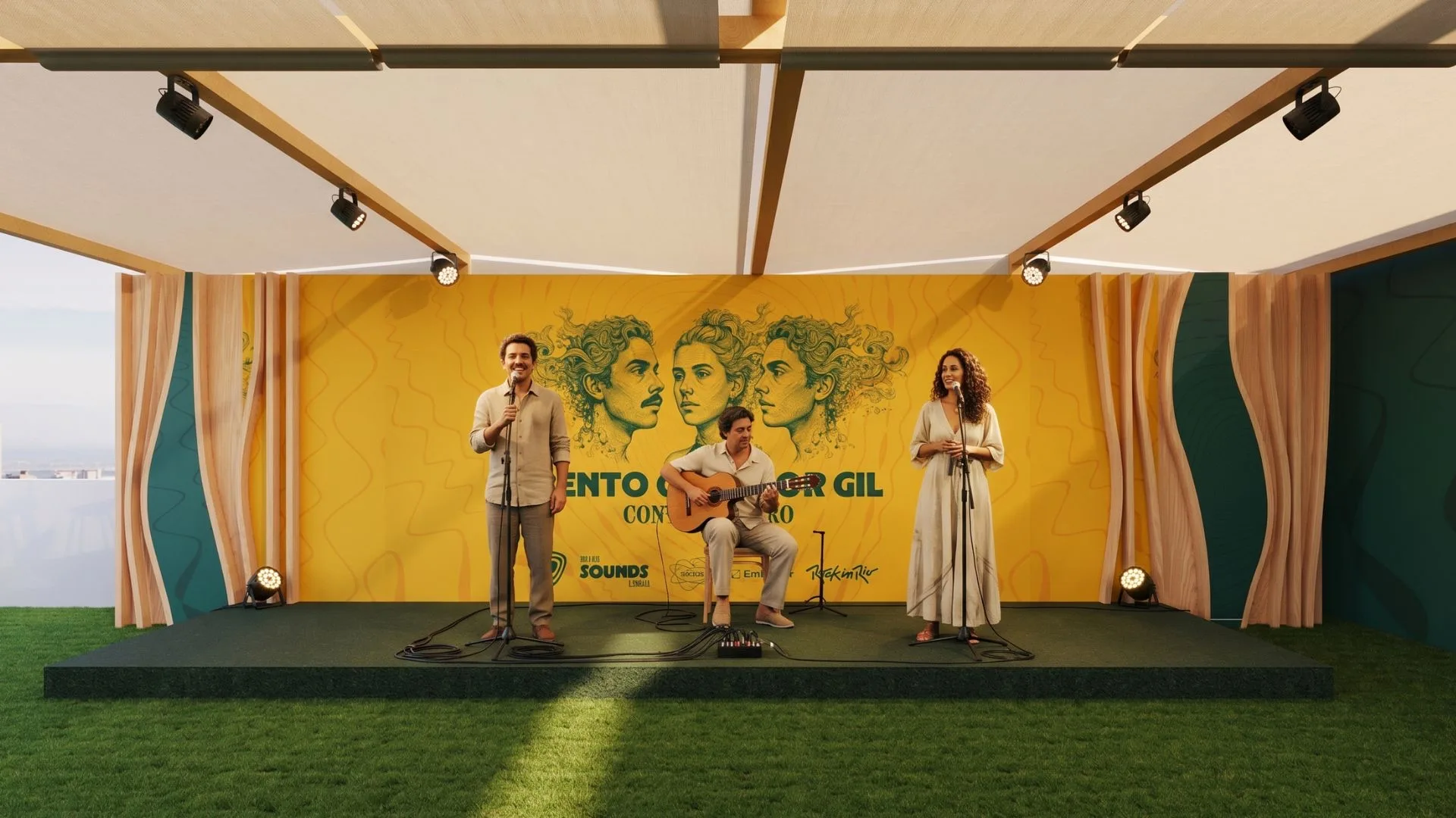 Palco de shows acústicos do Brasil Sounds Lisboa
